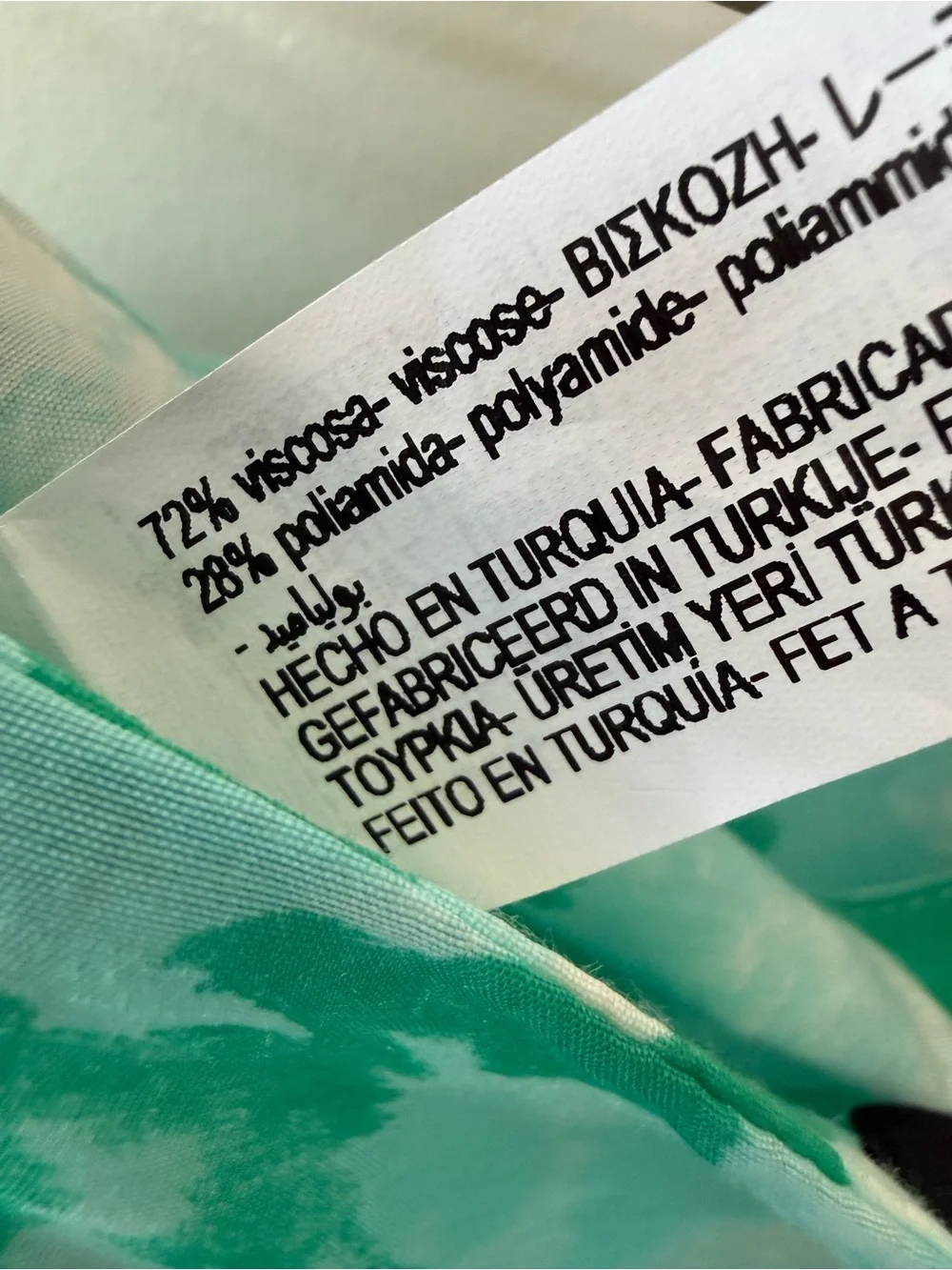 ZARA Knotted Green Turquoise Tie Dye Print Swim Beach Sarong Midi Skirt S NEW